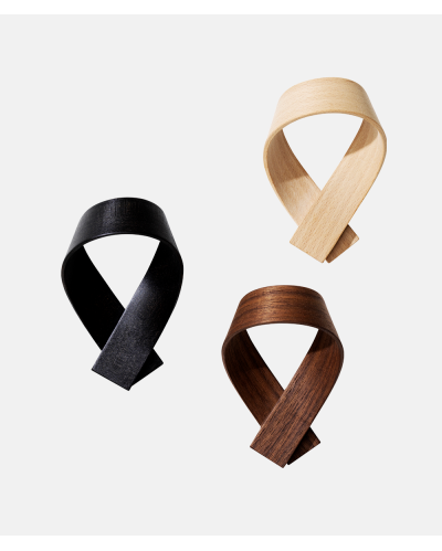 Ribbon Coat Hook Black design Akiko Kuwahata